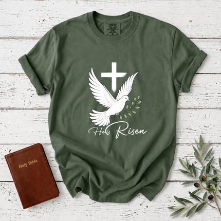 Comfort Colors He Is Risen Dove Cross T-Shirt