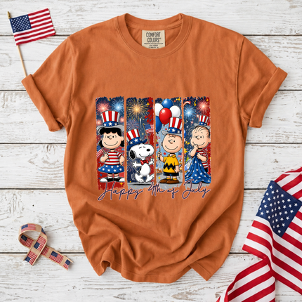Comfort Colors Happy 4th of July Patriotic Friends T-Shirt