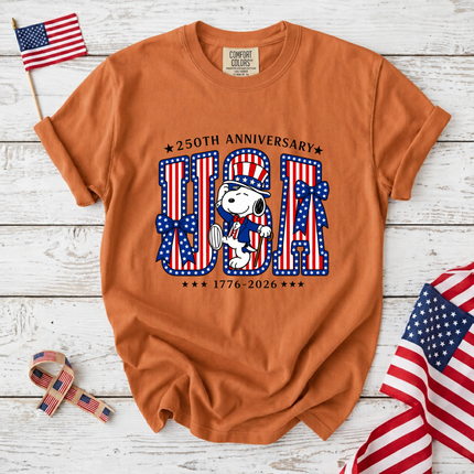 Comfort Colors USA 250th Anniversary Patriotic Friends Bows T-Shirt