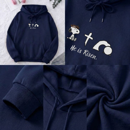 He Is Risen Embroidered Hoodie