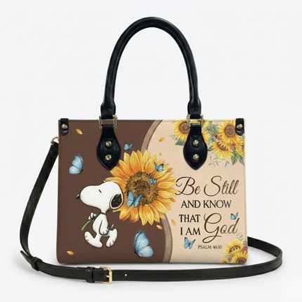 Be Still And Know That I Am God Leather Handbag