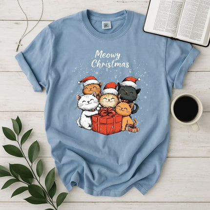 Comfort Colors Happy Meowy Christmas T-Shirt