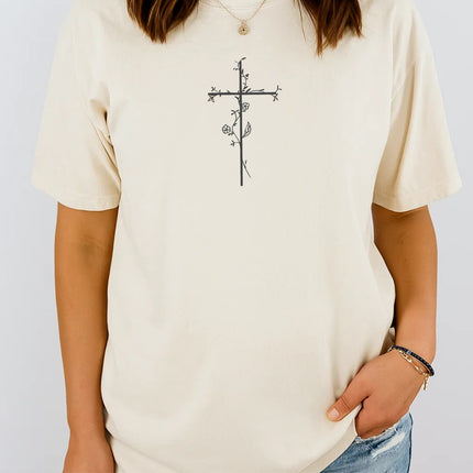 Comfort Colors Faithful Cross Graphic Tee