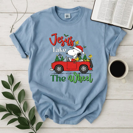Jesus Takes The Wheel Snoopy Comfort Color T-Shirt