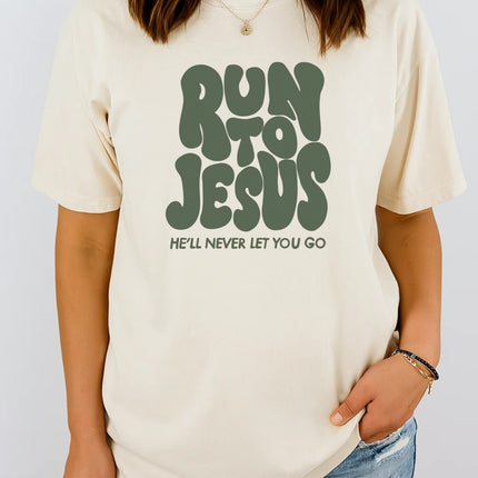 Comfort Colors “Run to Jesus” Christian T-Shirt