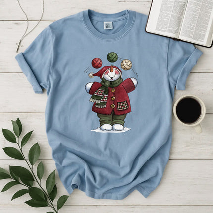 Comfort Colors Juggling Snowman Christmas T-Shirt