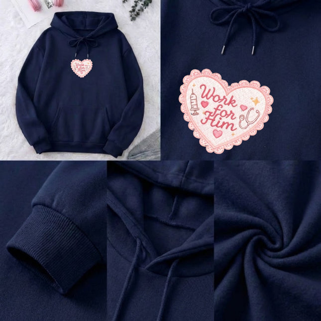 Work for Him Embroidered Hoodie