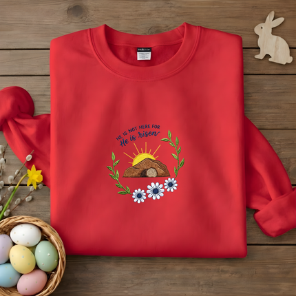 He is Risen Easter Embroidered Sweatshirt