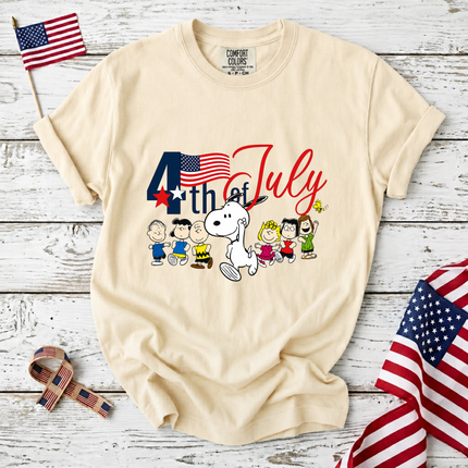 Comfort Colors 4th of July Patriotic Snoopy Friends Parade T-Shirt