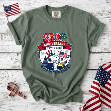 Comfort Colors 250th Anniversary United States of America Snoopy T-Shirt