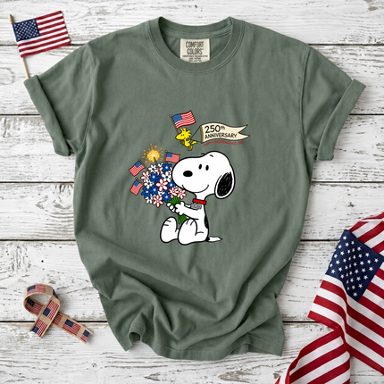 Comfort Colors 250th Anniversary Happy Independence Day Snoopy T-Shirt