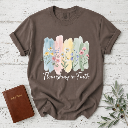 Comfort Colors Flourishing In Faith Watercolor T-Shirt