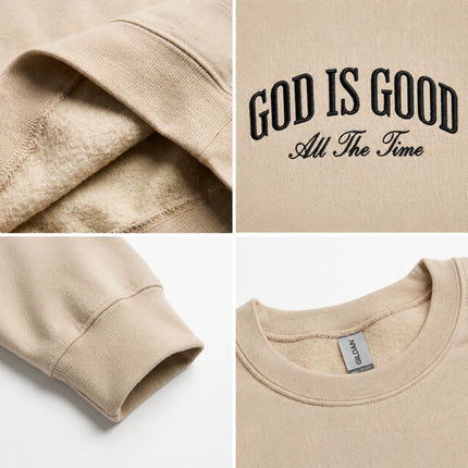 God Is Good All The Time Embroidered Sweatshirt