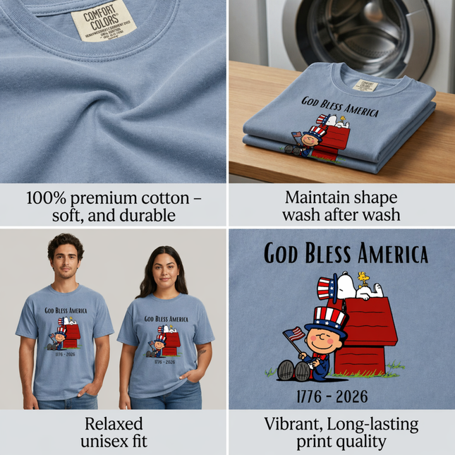 Comfort Colors God Bless America 1776 - 2026 T-Shirt