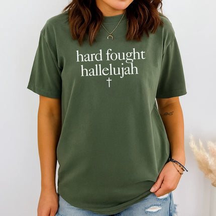 Comfort Colors Hard Fought Hallelujah Christian T-Shirt