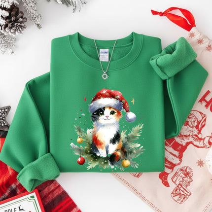 Watercolors Cat Christmas Sweatshirt