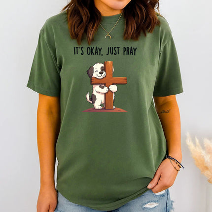 Comfort Colors Just Pray Christian Dog T-Shirt