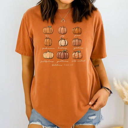 Comfort Colors Buffalo Plaid Pumpkin T-Shirt