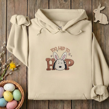 Too hip to hop Easter Embroidered Hoodie