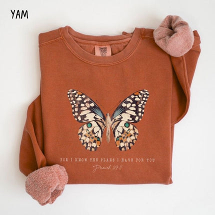 Comfort Colors Butterfly Jeremiah 29:11 Christian Sweatshirt