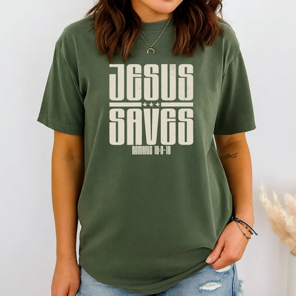 Comfort Colors “Jesus Saves” Christian Graphic T-Shirt