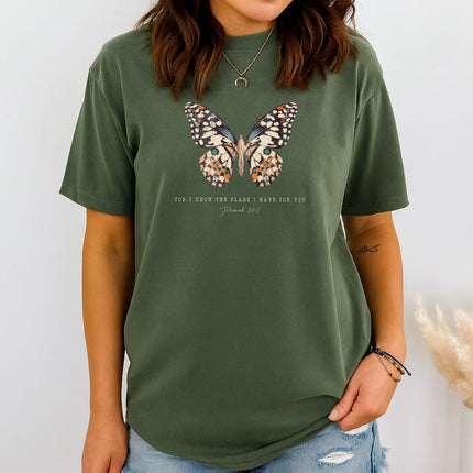 Comfort Colors Butterfly Jeremiah 29:11 Christian T-Shirt