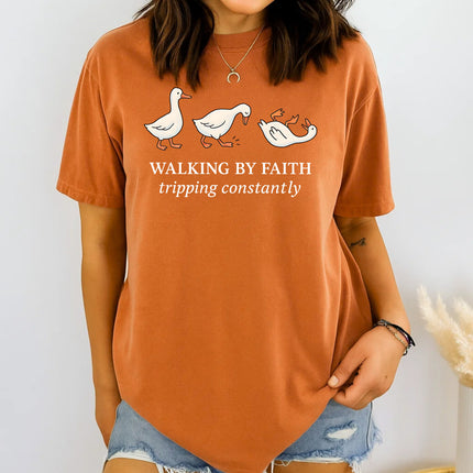 Comfort Colors Walking by Faith Tripping Constantly T-Shirt