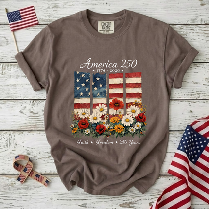 Comfort Colors America 250 Faith & Freedom Floral T-Shirt