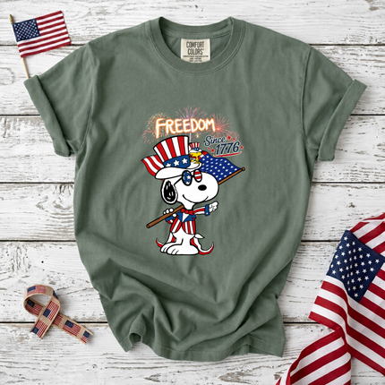 Comfort Colors Freedom Since 1776 Patriotic Snoopy Uncle Sam T-Shirt