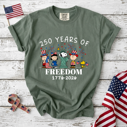 Comfort Colors 250 Years of Freedom Historical Patriotic Friends T-Shirt