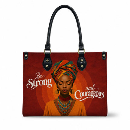 Be Strong and Courageous Leather Handbag