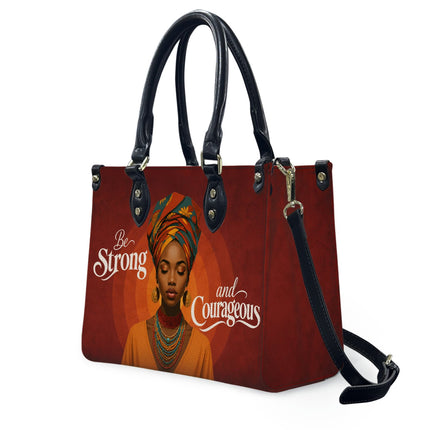 Be Strong and Courageous Leather Handbag