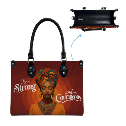 Be Strong and Courageous Leather Handbag