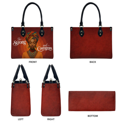 Be Strong and Courageous Leather Handbag