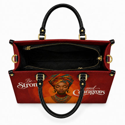 Be Strong and Courageous Leather Handbag