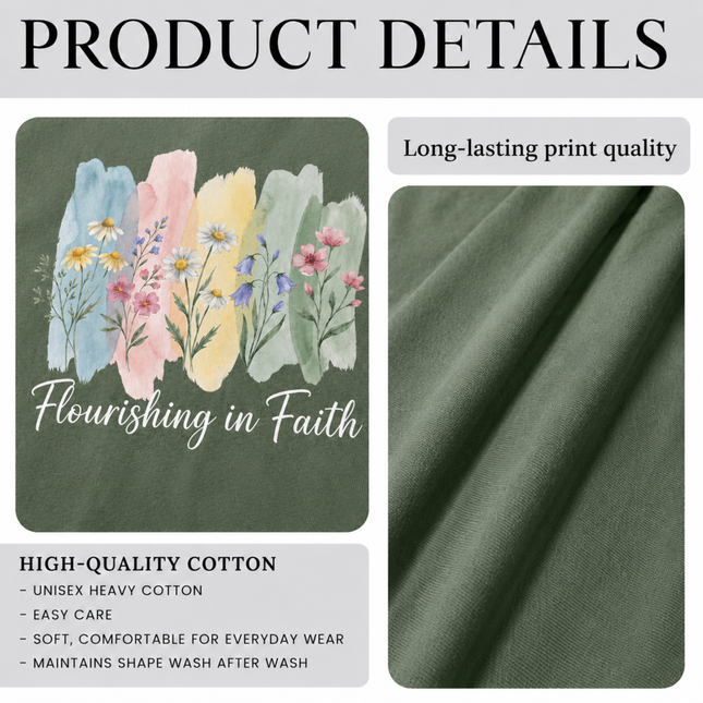 Comfort Colors Flourishing In Faith Watercolor T-Shirt