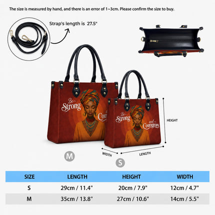 Be Strong and Courageous Leather Handbag