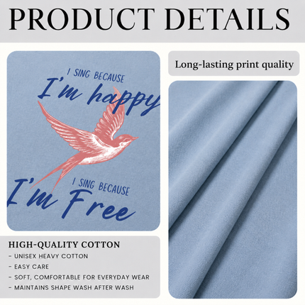 Comfort Colors I Sing Because I'm Free Sparrow T-Shirt