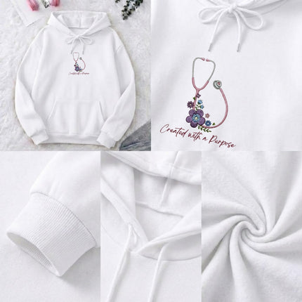 Created with a purpose Embroidered Hoodie