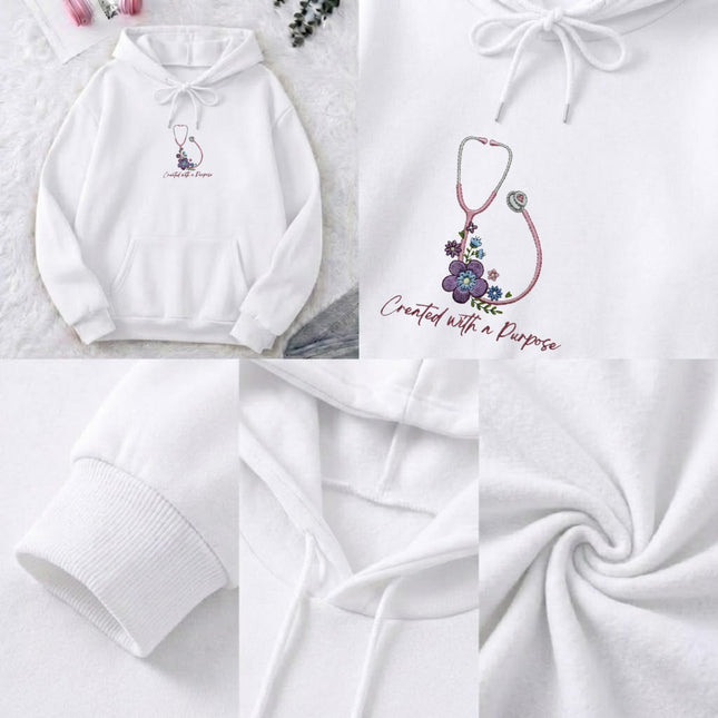 Created with a purpose Embroidered Hoodie
