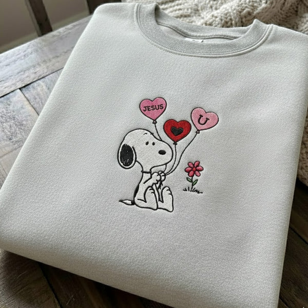 Jesus Loves You Embroidered Sweatshirt