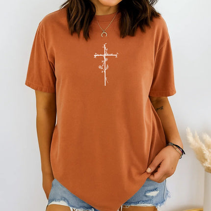 Comfort Colors Faithful Cross Graphic Tee