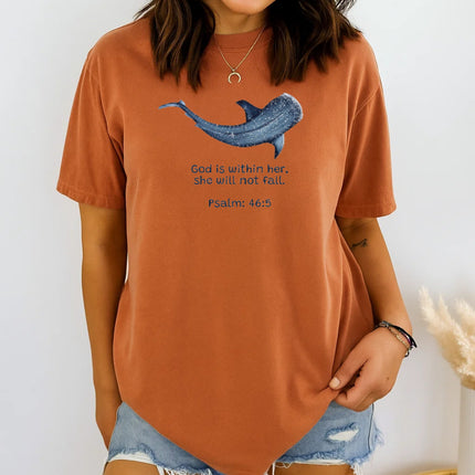 Comfort Colors God Is Within Her She Will Not Fall Christian T-Shirt