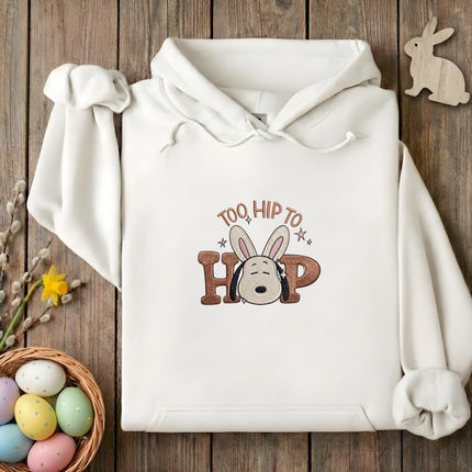Too hip to hop Easter Embroidered Hoodie
