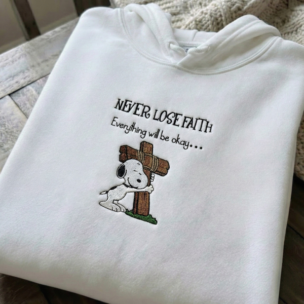 Never Lose Faith Gildan Embroidered Hoodie