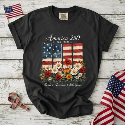 Comfort Colors America 250 Faith & Freedom Floral T-Shirt