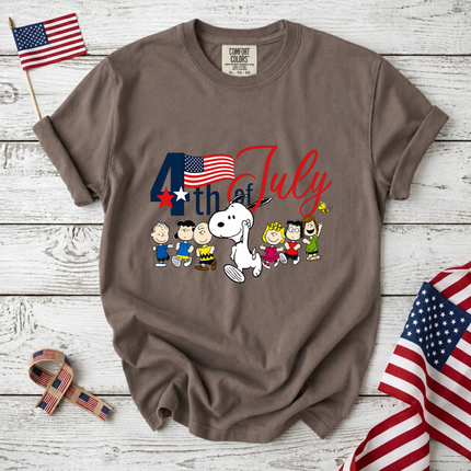Comfort Colors 4th of July Patriotic Snoopy Friends Parade T-Shirt