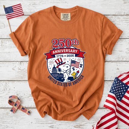 Comfort Colors 250th Anniversary United States of America Snoopy T-Shirt