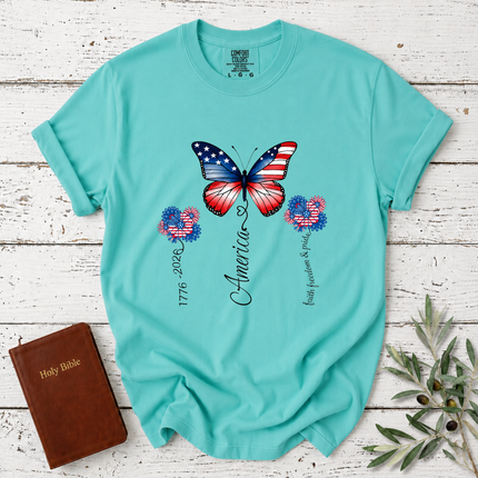 Comfort Colors America 250th Anniversary Patriotic Butterfly T-Shirt