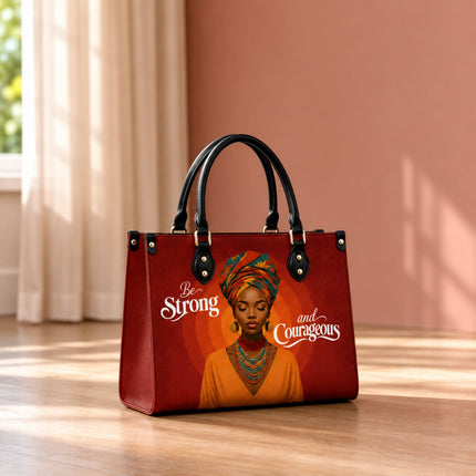 Be Strong and Courageous Leather Handbag